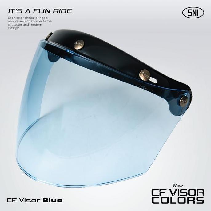 Yaba_Ban9 - Cargloss Visor Cfm Flat Blue Kaca Helm Motor Original Biru