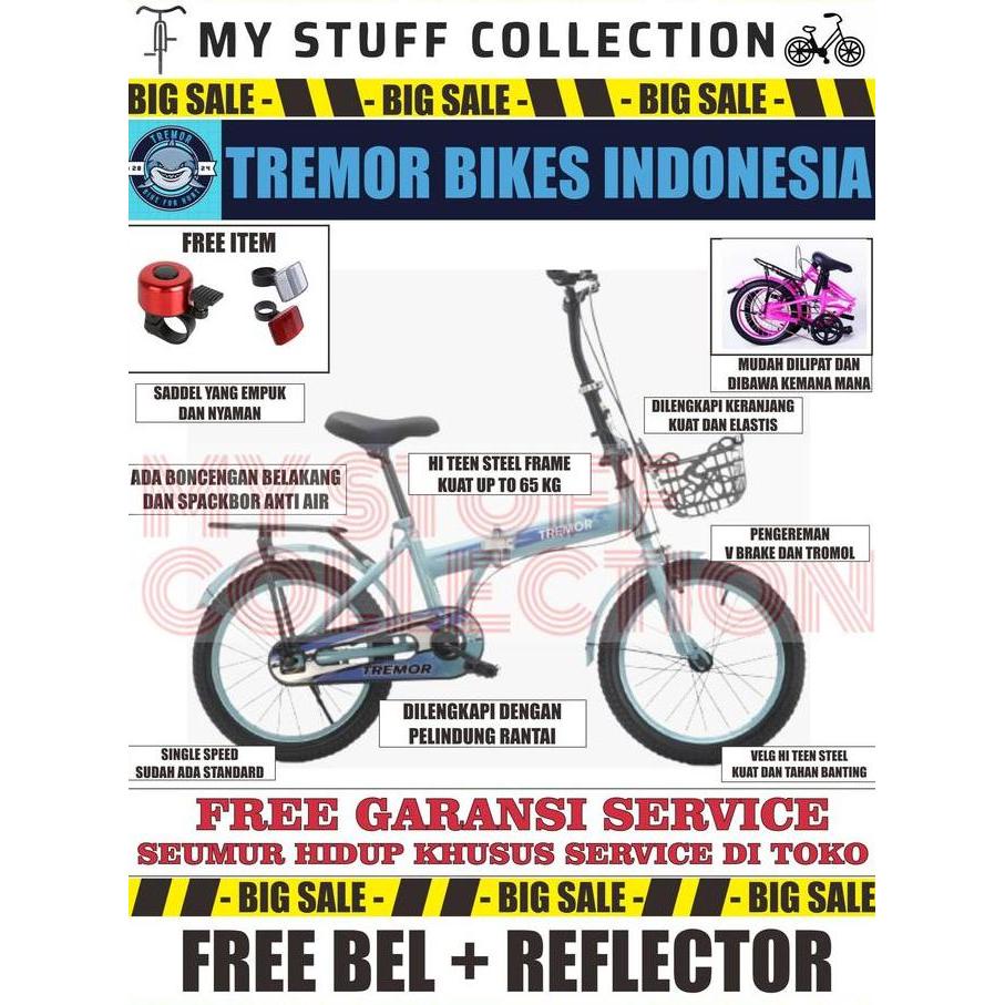 Terbaru Sepeda Lipat Anak Ukuran 16 Inch Cocok Untuk Usia 6 Tahun Sampai 12 Tahun Ada Keranjang Depa