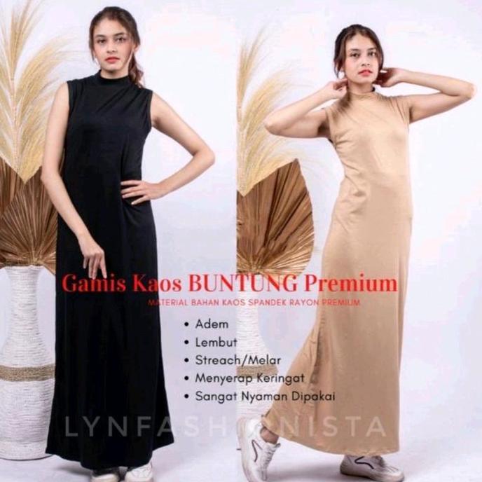 MANSET GAMIS WANITA MUSLIM TANGAN BUNTUNG BAHAN KAOS SPANDEK TEBAL STRETCH/H07 Terlaris