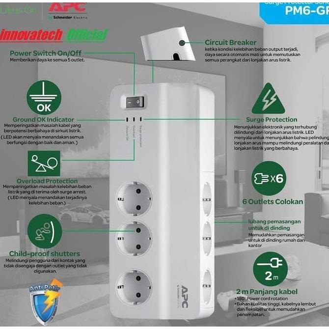 APC PM6GR PM6-GR Surge Protector stop kontak colokan anti petir