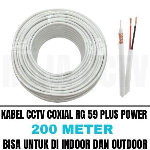 kabel cctv 200 meter rg59 plus power khusus buat cctv indoor dan outdoor