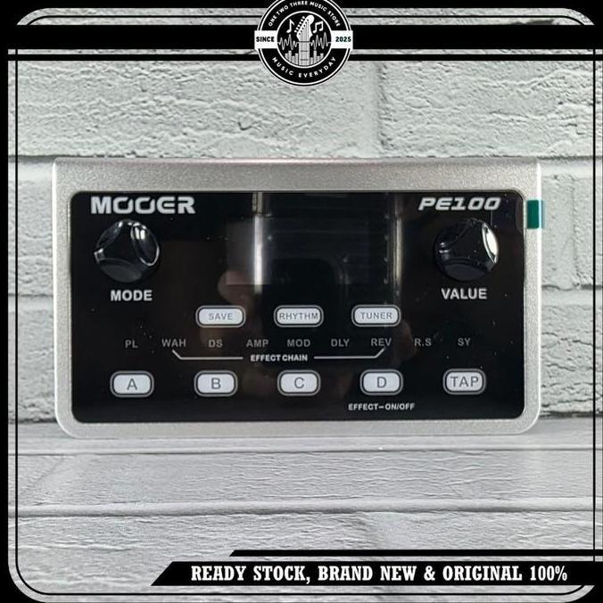 Efek Gitar MOOER PE100 Multi Effects Processors Pedal Guitar PE-100 39 Effects Drum Metronome Tap Te