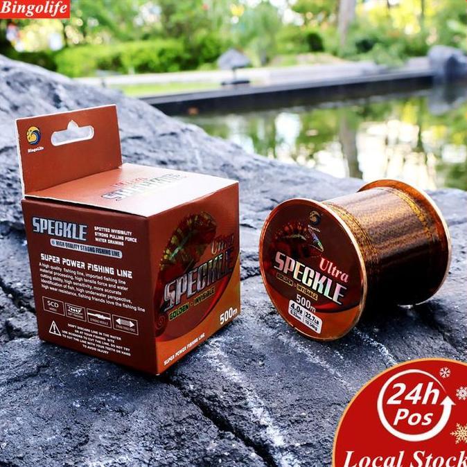 Bingolife Senar Pancing Series Ultra - Golden Speckle 500m - Invisible - Kuat - dan Nilon Anti Kerit
