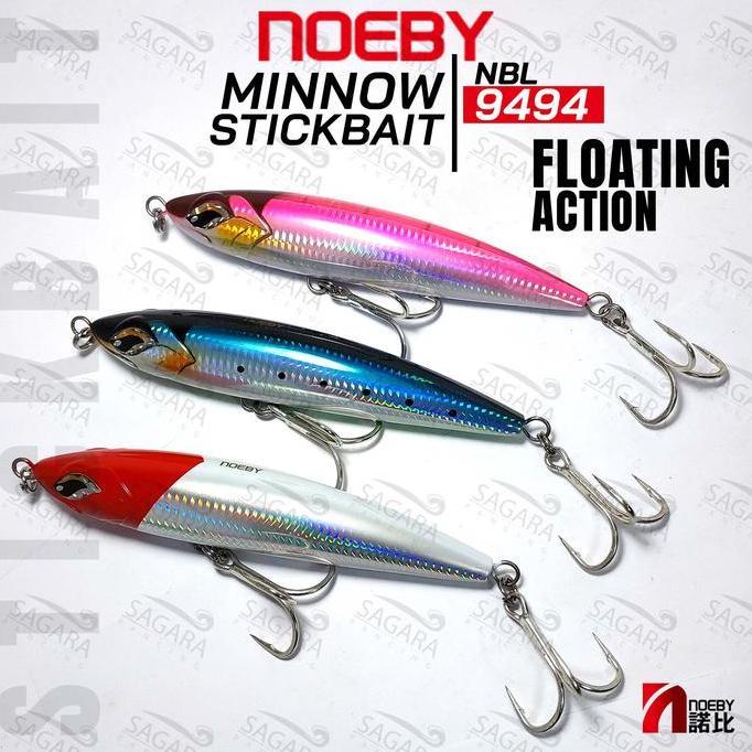 Umpan Popping Casting StickBait Noeby 9494 Floating Pencil Lure Umpan Pancing