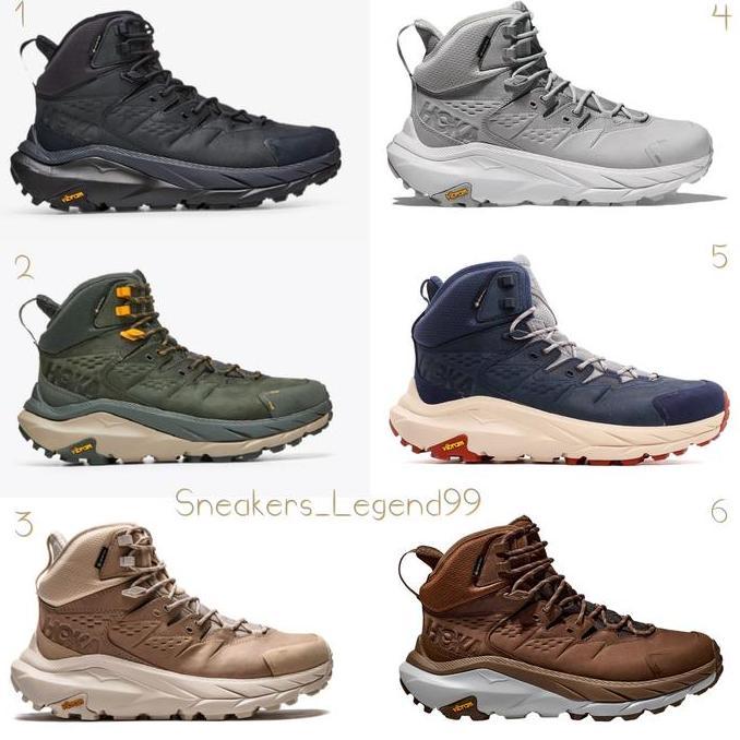 Sepatu Gunung Boot Hoka One Kaha Vibram Gore-Tex Cream Grey Premium