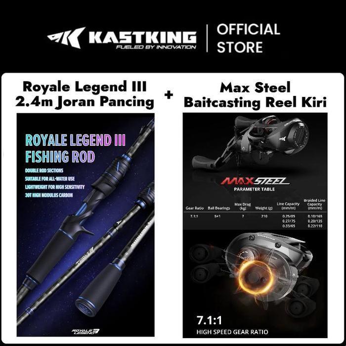 [Official] Kastking Royale Legend Iii+Max Steel Reel Bc,Royale Legend Iii Joran Pancing 1 Set=Joran 