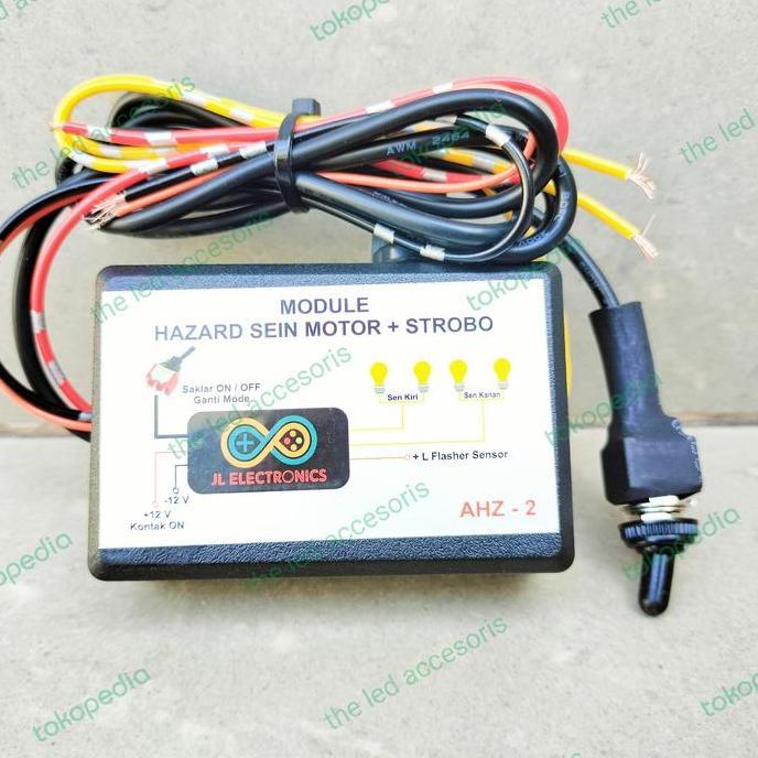 MODUL FLASHER KONVOI HAZARD + STROBO OTOMATIS SEIN MOTOR UNIVERSAL
