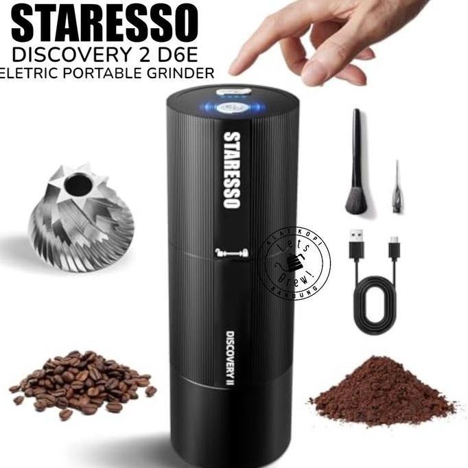 NEW Staresso Discovery 2 D6E Plus Portable Elektrik Grinder untuk Espresso sampai manual Brew