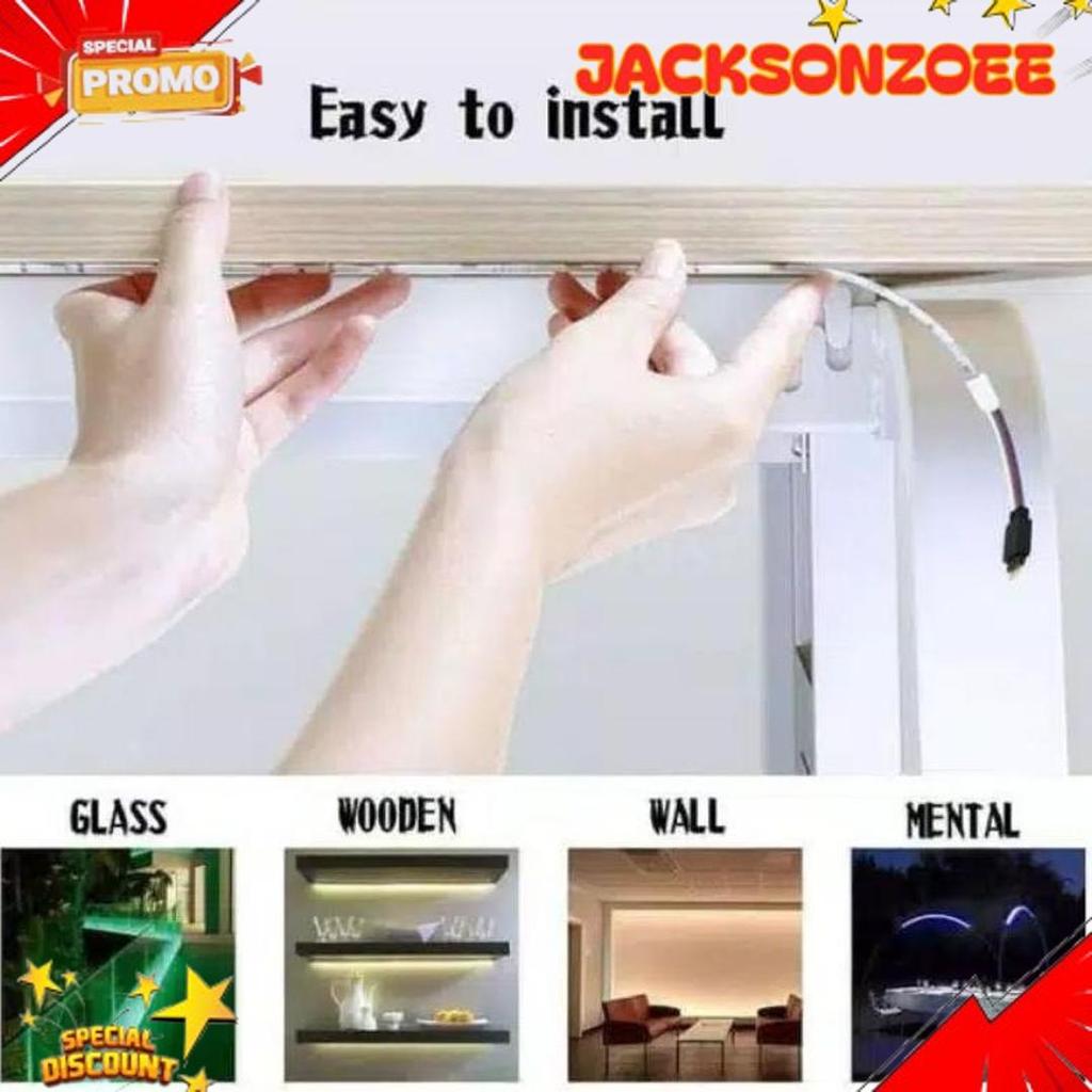 Grosir [3528 10M] Lampu Led Strip Rgb 16 Warna Remote Tiktok Warna Warni Lampu Kamar Dinding