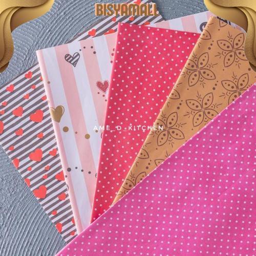 Unik Tambahan Packing Kertas Kado Polkadot/Love/Batik + Bubble Wrap + Fragile