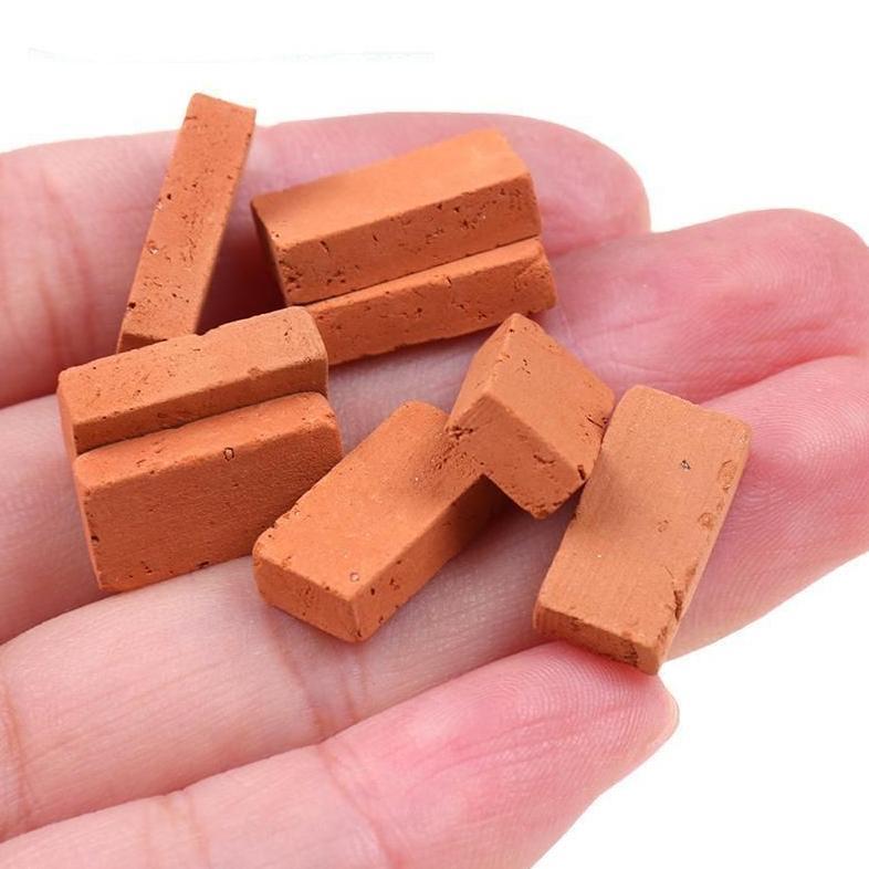 Bisa Cod Ya Kak 1Pc Miniatur Batu Bata Merah *Mini* Craft Maket Bonsai Ornamen Mainan Diorama Hiasan