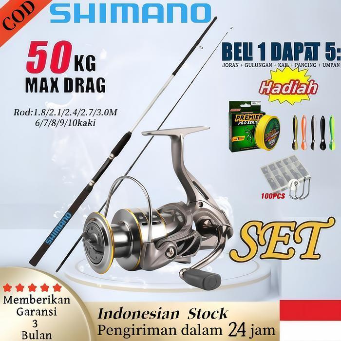 2025 Shimano Rod Fishing Rod Set Reel Spinning Murah Joran Pancing 1 Set 2 Section Rod Spinning Reel