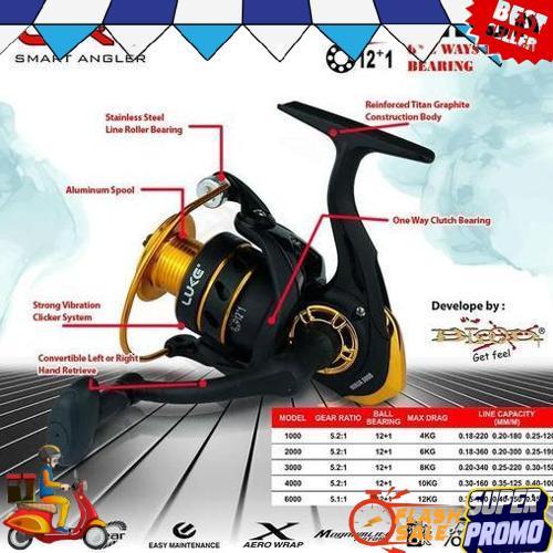 Gratis Ongkir Reel Smart Angler Luke Ninja