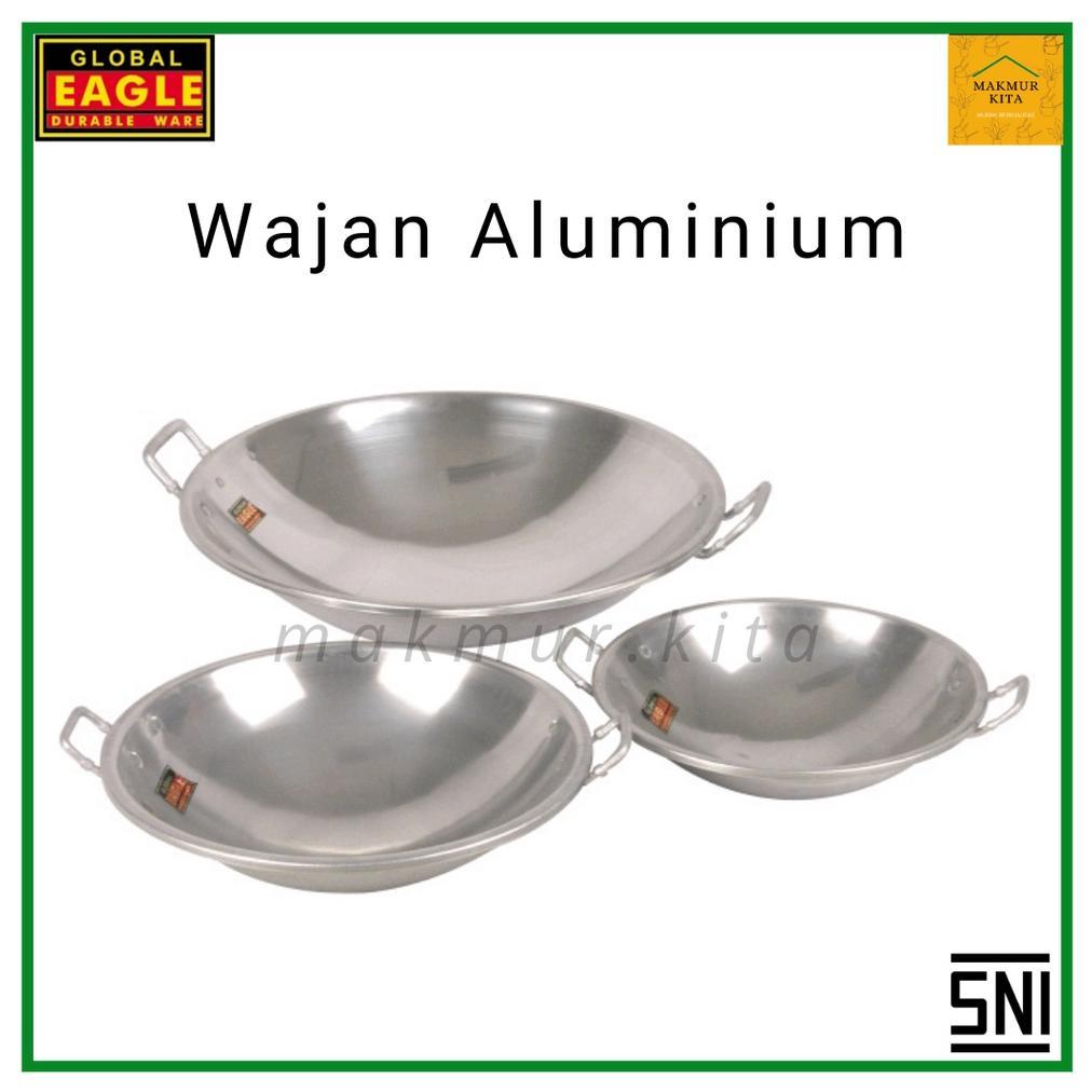 Bisa Cod Wajan Penggorengan 22 24 26 28 30 32 35 38 41 46 50Cm / Wajan Aluminium Global Eagle / Waja