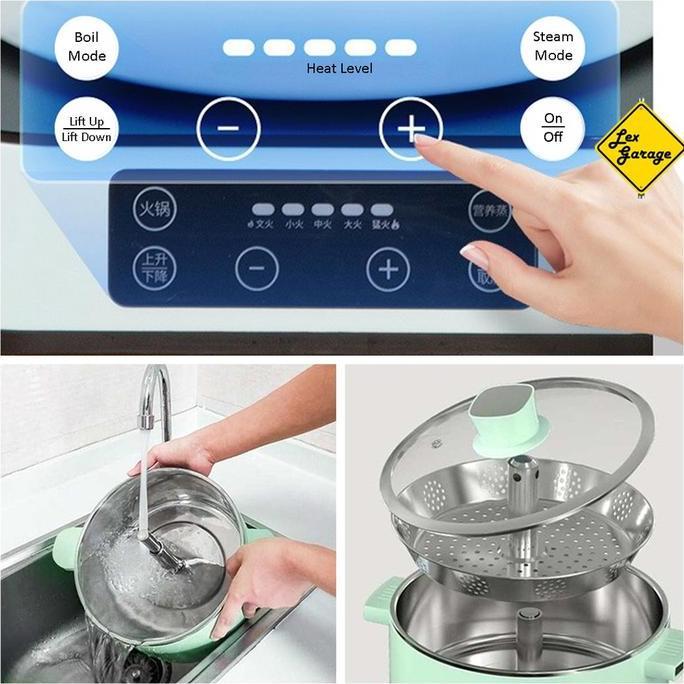 New- Panci Listrik Steamer Hotpot Steamboat Listrik Zhenmi H3