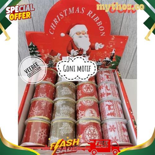 Unik Pita Motif Natal 6Cm Goni Motif Tile Motif/ Pita Roll Natal/ Ribbon