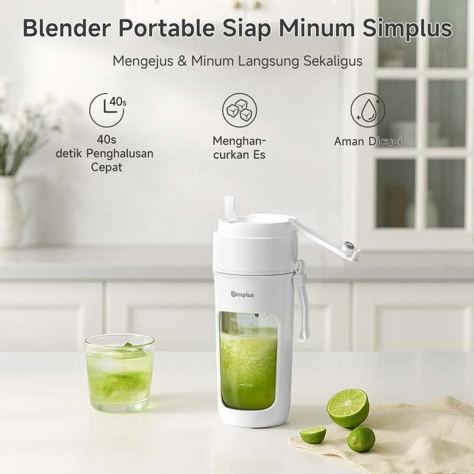 SUPER DEALSSimplus Blender Portabel 340ml Juicer Multifungsi Gelas Siap Minum 10 Set Mata Pisau Jus 