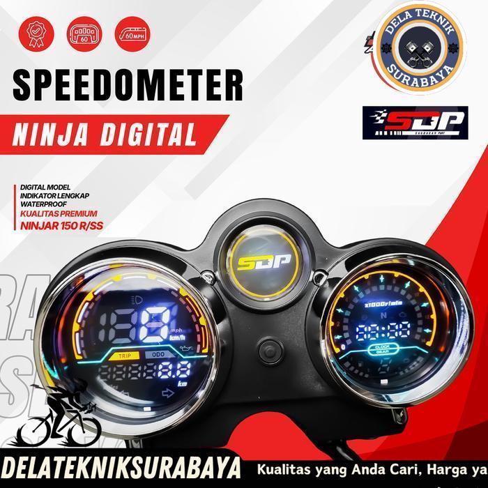 SPEEDOMETER DIGITAL NINJA 150 R/SS INDIKATOR LENGKAP PNP CUSTOM MOTOR BY DELATEKNIKSURABAYA