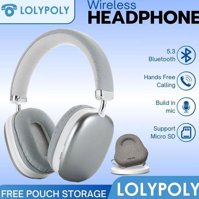 Lolypoly Headphone Wireless Bluetooth With Bass Quality Free Pouch