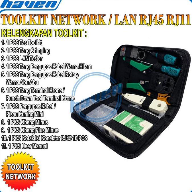 LAN Tester Toolkit Network Repair 8 In 1 / Toolkit Network 8IN1 Tool Kit Set Tester LAN RJ45 / LAN T