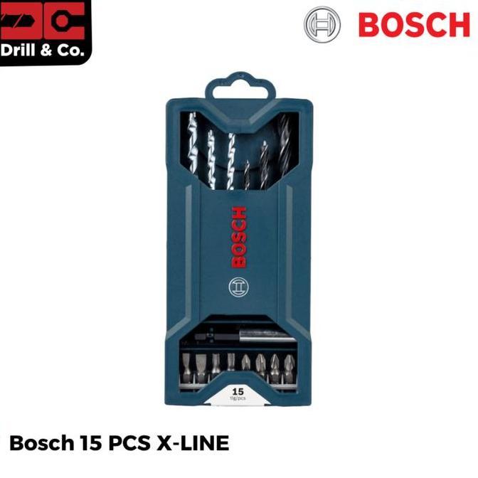bang_kopai - bosch 15 pcs x-line mata bor obeng set drill kit kayu besi tembok