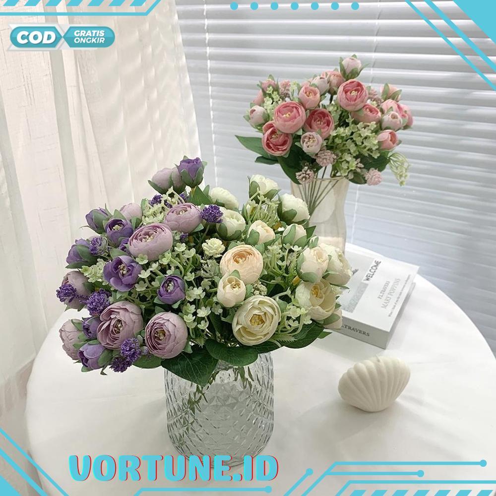 Bunga Artificial Spring Camellia Fwr Dekorasi Hias Bunga Plastik Buket Bouquet - RO30-1911 Bisa COD 