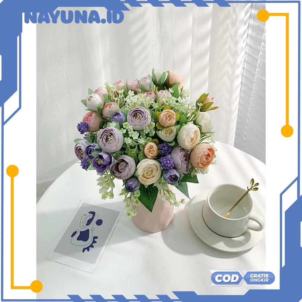 Bunga Artificial Spring Camellia Fwr Dekorasi Hias Bunga Plastik Buket Bouquet - RO30-1911 Bisa COD 