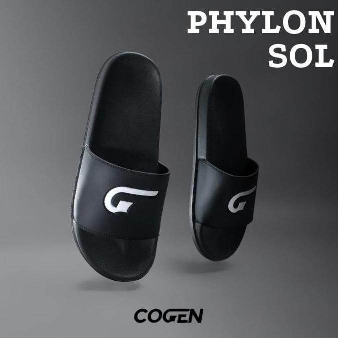 Cogen Sendal Slop Pria Sandal Slide Selop Phylon Sol Signage Collection - White