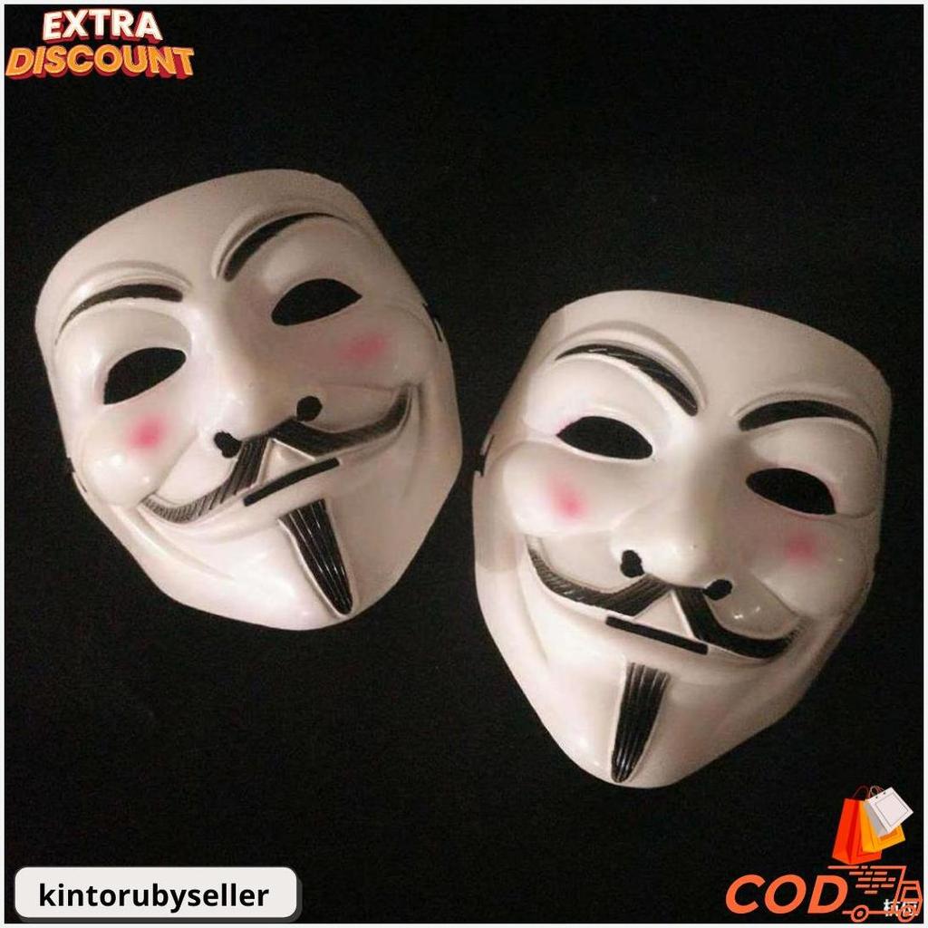 Topeng Hacker Vendetta V Anonymous Anonim Halloween Seram Rumah Hantu Kostum Halloween Prank Cosplay