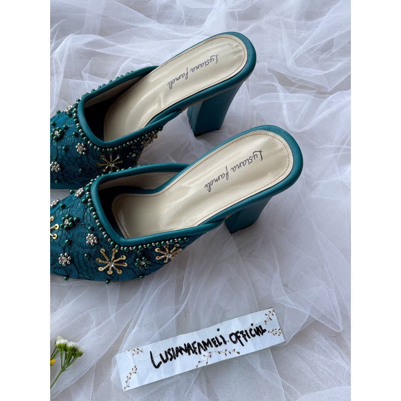 shopsepatu.official heels wedding payet sepatu pesta 30 warna heels kondangan wisuda warna Tosca gel