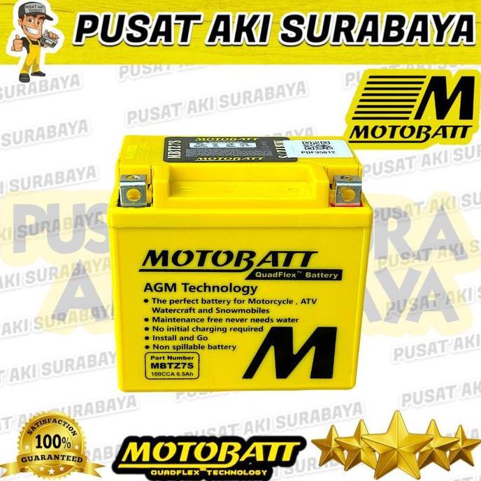 NEW AGM TECHNOLOGY MOTOBATT MBTZ7S ACCU GEL MOTOR FINO GRANDE BEAT DELUXE