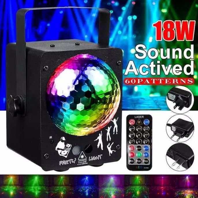 WRIGHTS LAMPU DISCO LASER LED 60 POLA CAHAYA PROYEKTOR PESTA CLUB CAFE RGB