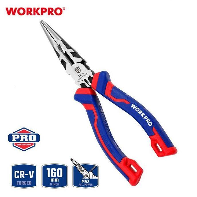 KEITH WORKPRO WP231020 6" Long Nose Pliers (Cr-V) (Tang Hidung Panjang/Tang Cucut/Tang Lancip)