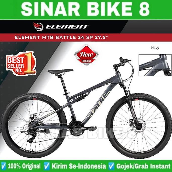 Sepeda Gunung Mtb Element Battle Ukuran 27.5 Inch Full Suspensi Remaja Dewasa