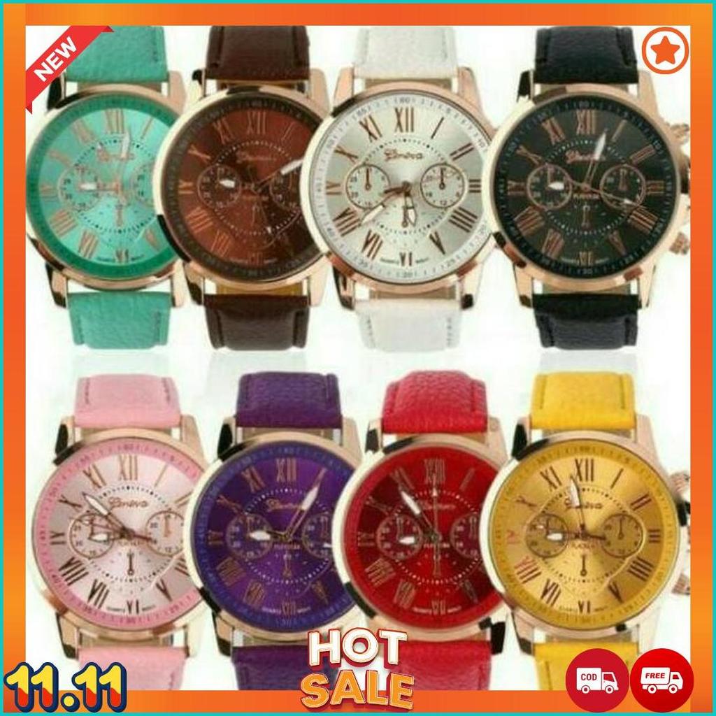 PROMO JAM WANITA GENEVA LEATHER / GENEVA TERMURAH COD