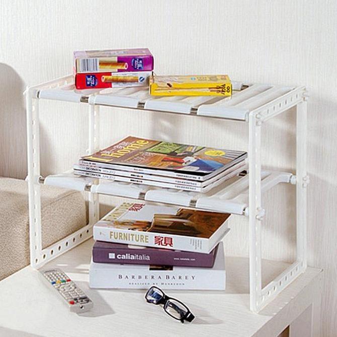 Rak Buku Laptop Organizer Rak Besi Susun Minimalis Kokoh Meja Printer