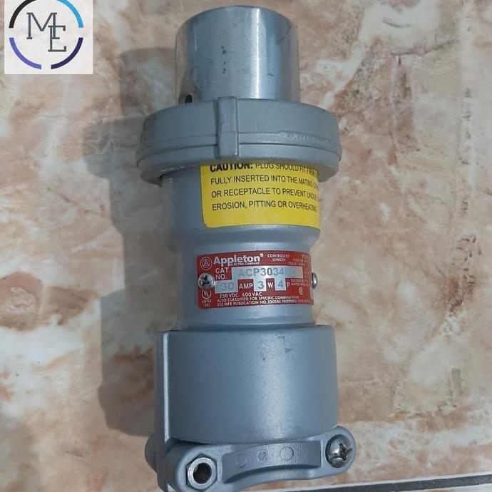 Promo Appleton Powertite plug acp3034bc 30A 3w 4p + receptacle Diskon