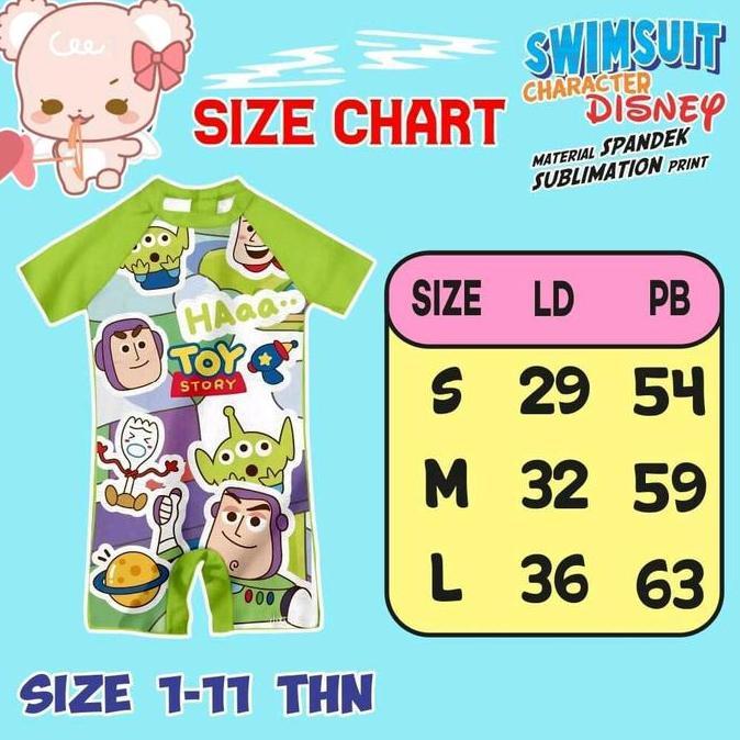 New- baju renang anak karakter  kapal jangkar roblox minecraft  frozen kuromi toy story 2-11 tahun s