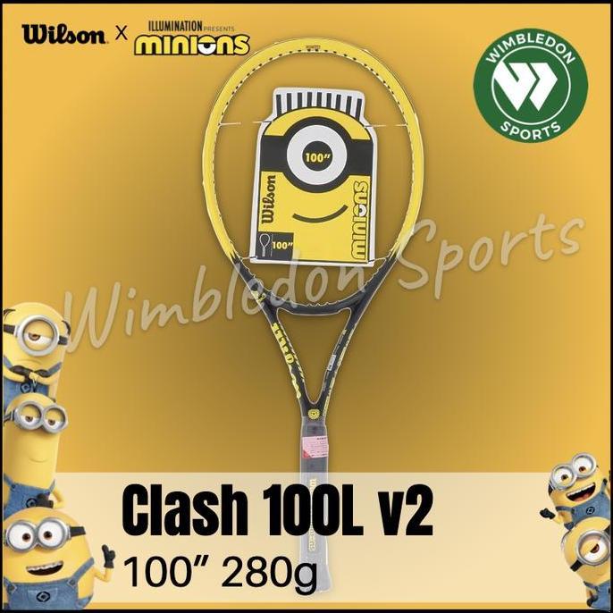 TERMURAH - PROMO Raket Tenis WILSON CLASH 100L MINION V2 / MINIONS x WILSON Tennis Racket / Raket Te