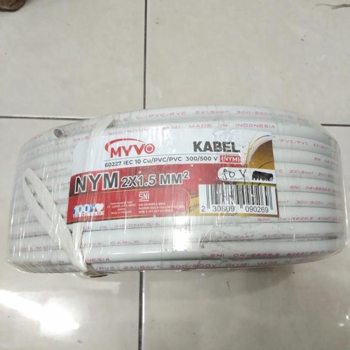 Promo 1 Rol Kabel listrik besar myvo Nym 2 x 1,5 tembaga bukan eterna 50 y Diskon