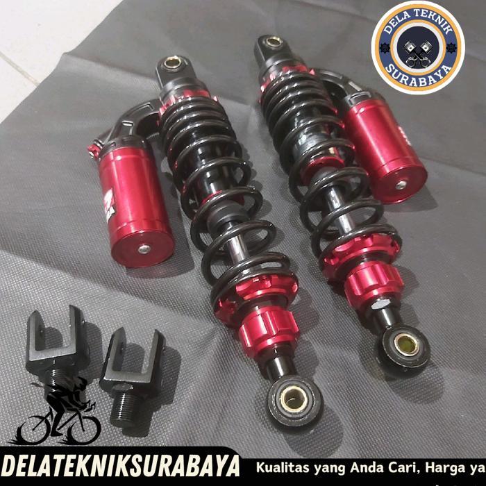 SHOCK TABUNG UNIVERSAL BEBEK MATI 320MM 330MM PLUS PANGKON MOTORCYCLE BY DELATEKNIKSURABAYA