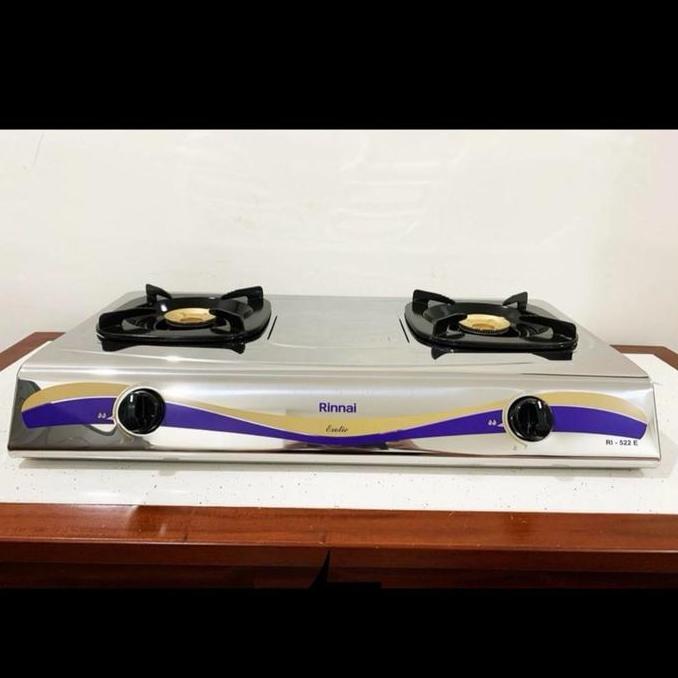 Kompor gas 2 tungkus Rinnai 522e stainless steel