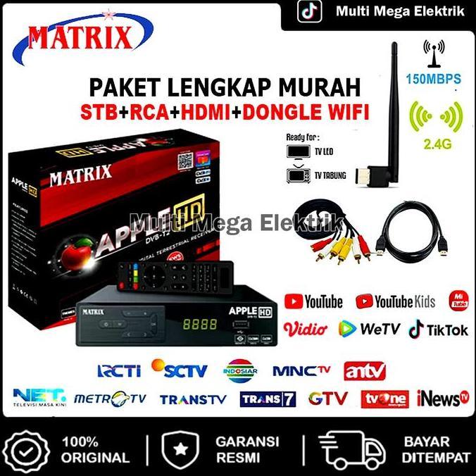 Set Top Box Tv Digital Matrix Apple Merah Dvbt2 / Set Top Box Untuk Tv Tabung / Stb Tv Box Digital M