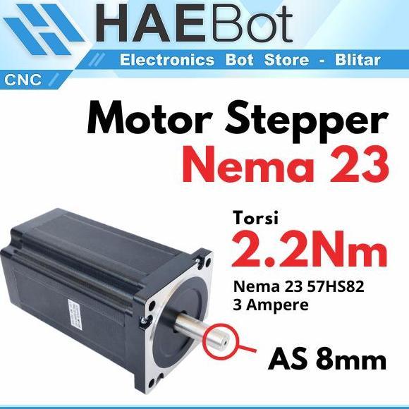 [HAEBOT] Motor Stepper Nema 23 57HS82 2.2Nm 82mm 3A 315OZ CNC Robot Laser Router Plasma Milling High