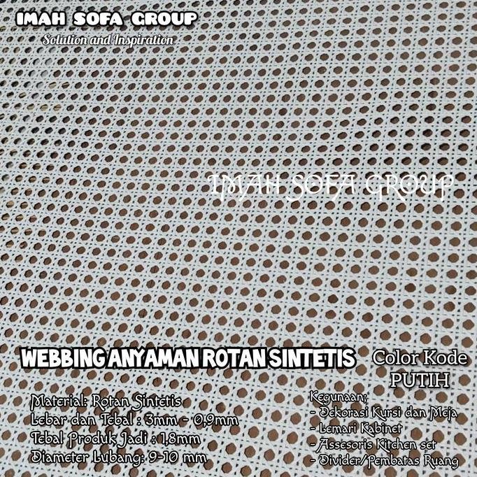 Webbing Rotan Sintetis Lembaran Meteran Anyaman Tanjung