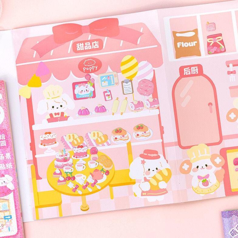 Buku Stiker Diy Bear Quite Book Beruang Landscape Sticker Ruangan Stok Baru