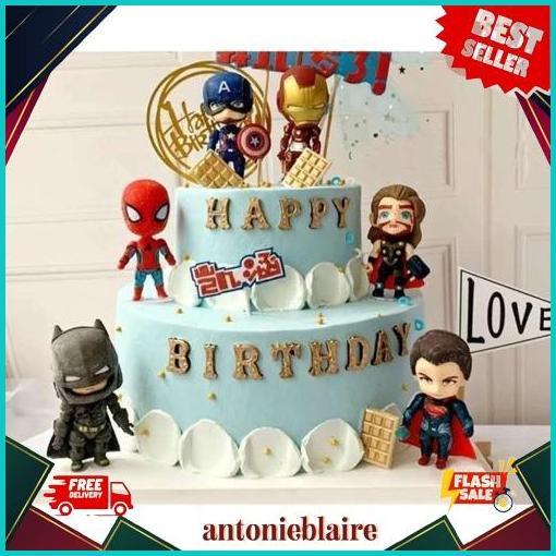 Diskon Topper Superhero Avengers Dc Marvell Set Hiasan Kue Super Hero Ironman Superman Batman Captai