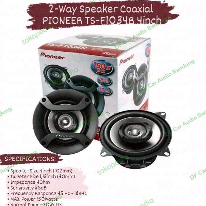 Sale Speaker 4Inch 2Way Coaxial Pioneer Ts - F1034R