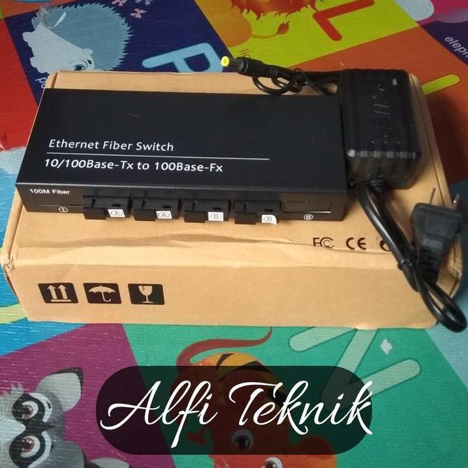 Converter 4 Port Fiber Optik 2 Port LAN