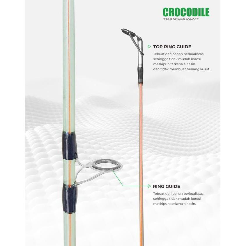 Joran Spinning Fiber Transparan CROCODILE (Sambung DRAT) 210cm